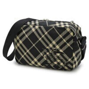 Burberry Essential Check Crossbody Bag Black Calico Beige CEK
